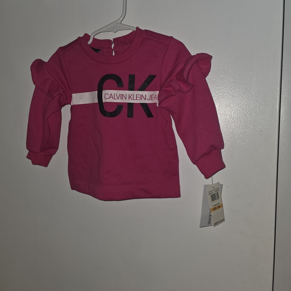 Calvin Klein Kids Fuchsia Ruffle Sweatshirt